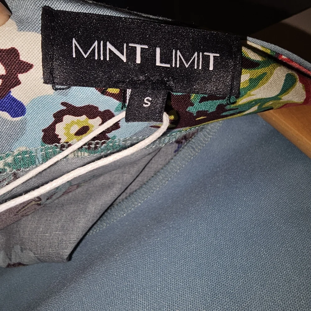 Mint Limit 1950s Retro Rockabilly Short Sleeve Blue Floral Flare Dress Sze Small - Picture 9 of 12